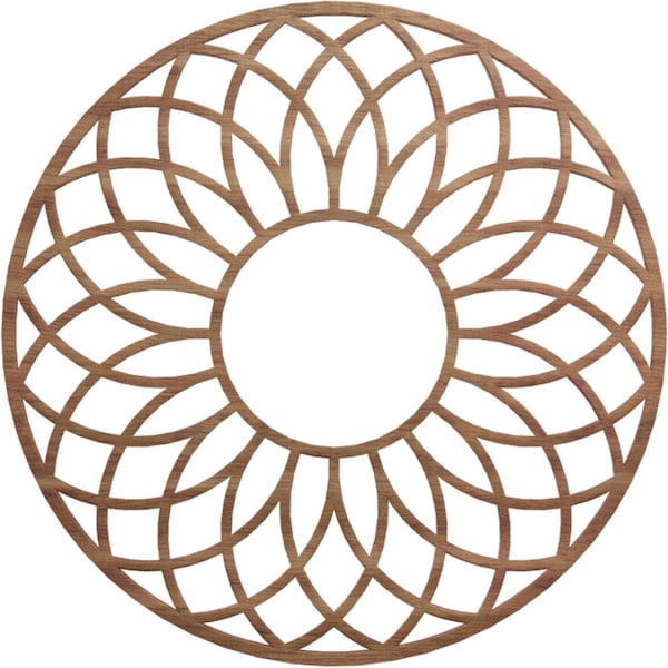Ekena Millwork Cannes Wood Fretwork Pierced Ceiling Medallion, Walnut, 26"OD x 8 7/8"ID x 3/8"T CMWP26X26X0375CNWA - main